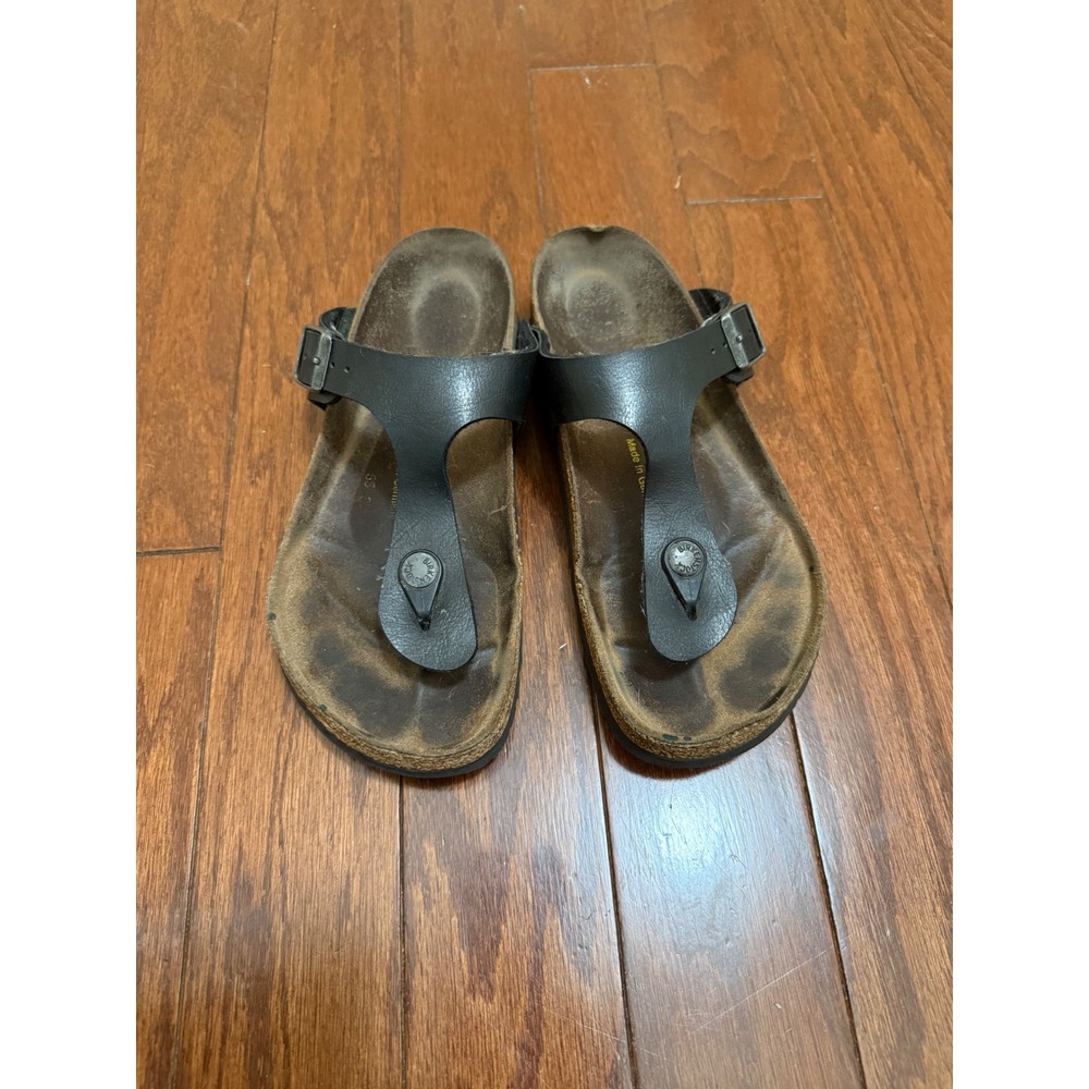 Birkenstock Gizeh Black Birko-Flor Thong Sandals Womens 36 L5 Made in Germany